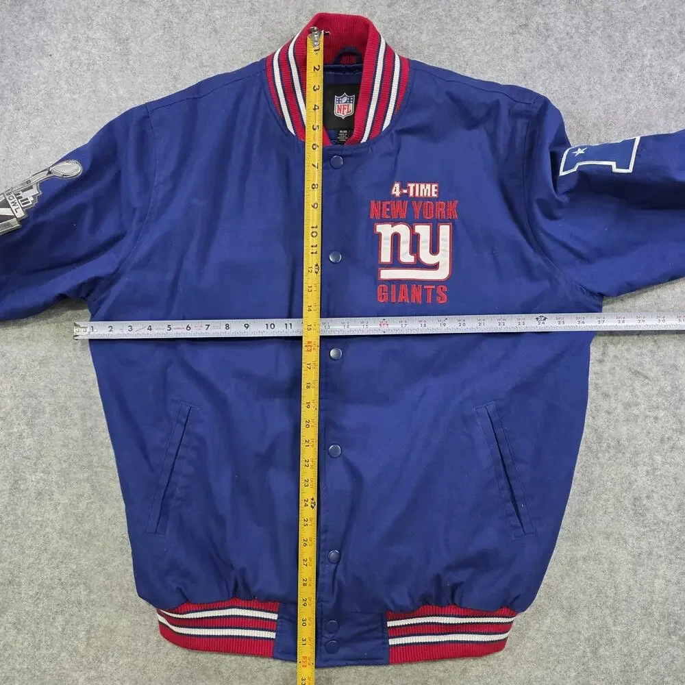 New‎ York Giants Varsity Jacket Mens XL Blue NFL Football Super Bowl Champions